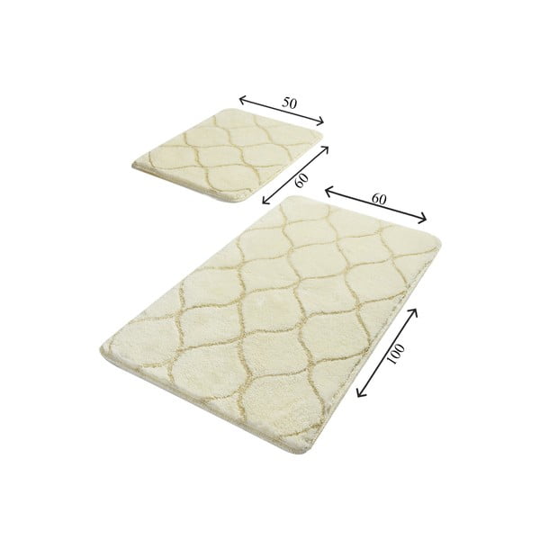 2 smėlio spalvos stačiakampių vonios kilimėlių rinkinys Foutastic Wave-image-2