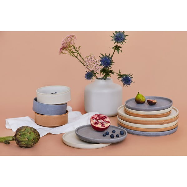 12 dalių pilkos spalvos akmens masės indų rinkinys Bonami selection Malia-image-4