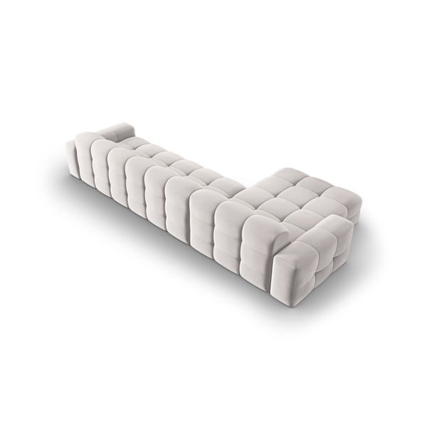 Šviesiai pilka aksominė kampinė sofa (kairysis kampas) Kendal - Micadoni Home-image-4