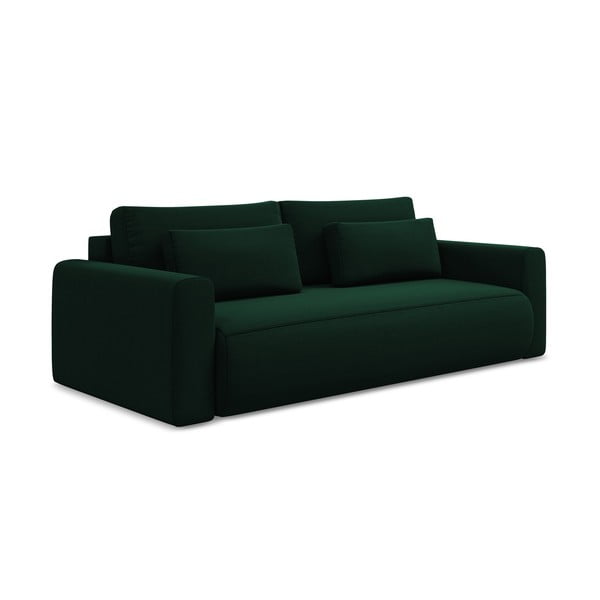 Žalios spalvos iš velveto sulankstoma/su sandėliavimo vieta sofa 238 cm Kapua – Makamii-image-3