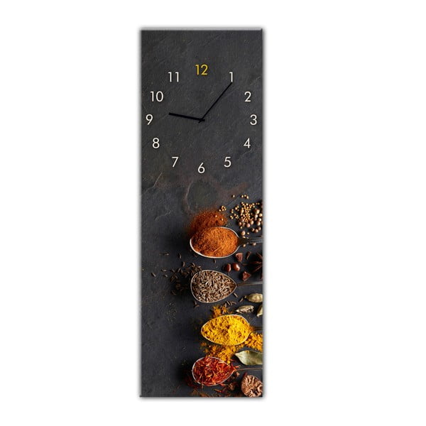 Sieninis laikrodis Styler Glassclock Spices, 20 x 60 cm