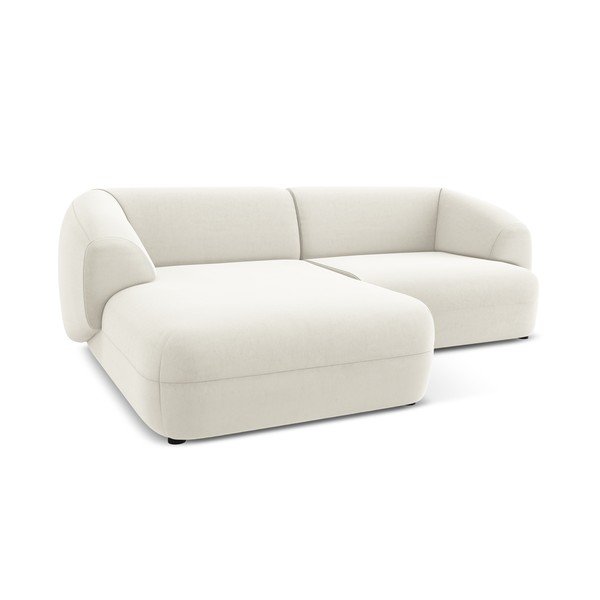 Baltos spalvos iš velveto kampinė sofa (su kairiuoju kampu) Moana – Makamii-image-4