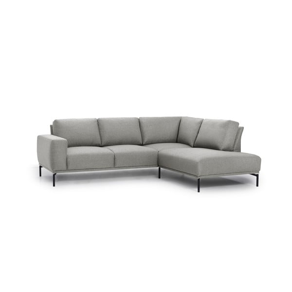 Pilkos ir smėlio spalvos kampinė sofa Scandic Flow, dešinysis kampas