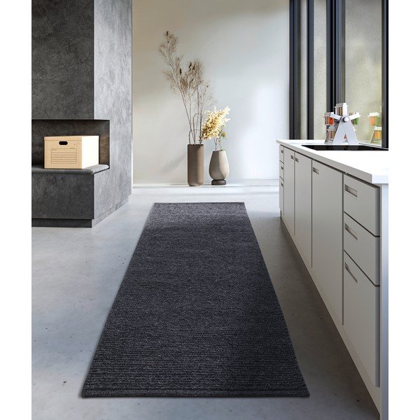 Rankų darbo iš vilnos kilimas tamsiai pilkos spalvos 80x200 cm Francois – Villeroy&Boch-image-1