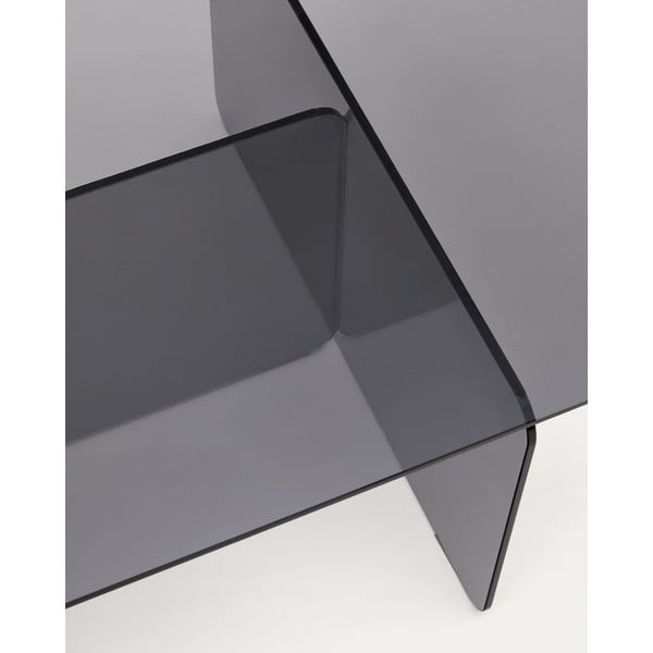 Pilkos spalvos iš stiklo kavos staliukas 60x120 cm Zaren – Kave Home-image-3