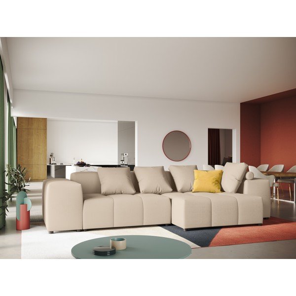 Smėlio spalvos kampinė sofa (kintama) Rome - Cosmopolitan Design-image-1