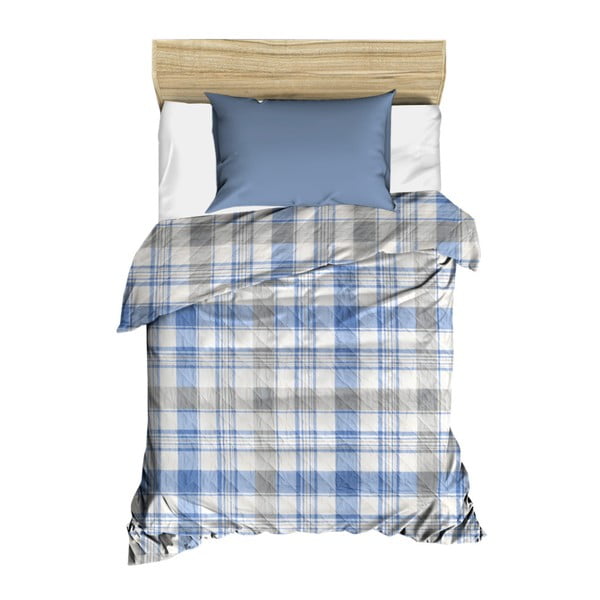 Mėlyna dygsniuota lovatiesė "Checkers", 160 x 230 cm