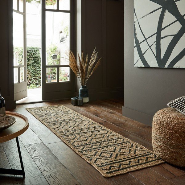 Kilimas iš džiuto natūralios spalvos 60x230 cm Luis – Flair Rugs-image-1