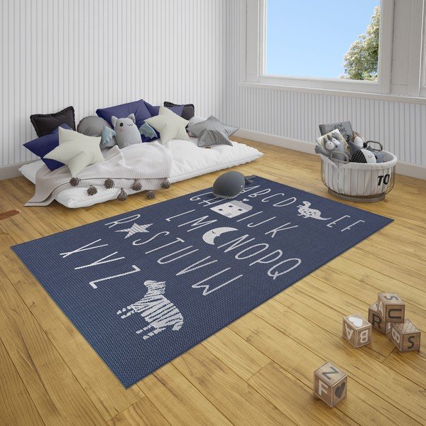 Mėlynas vaikiškas kilimas Ragami Letters, 200 x 290 cm-image-1