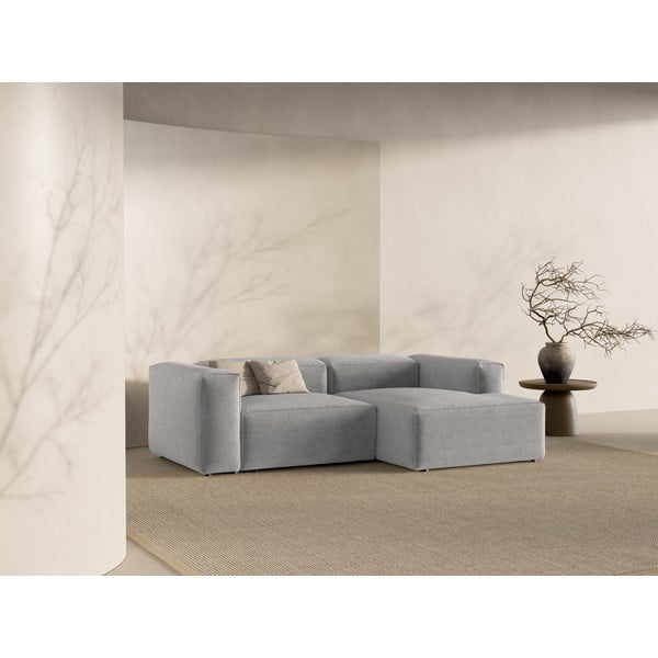 Šviesiai pilkos spalvos kampinė sofa (su dešiniuoju kampu/su gultu) Bergamo – Cosmopolitan Design-image-1