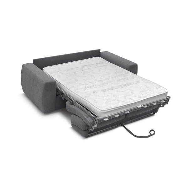 Tamsiai pilkos spalvos sofa miegojimui/sulankstoma iš šenilinio audinio 220 cm Hugo – Bobochic Paris-image-3