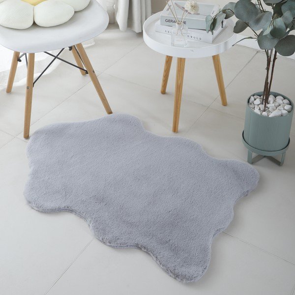 Sintetinė oda ir kailis šviesiai pilkos spalvos 60x90 cm Caty – Ayyildiz Carpets-image-1