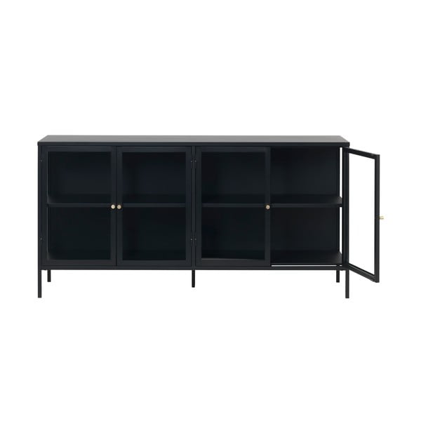 Iš metalo vitrina juodos spalvos 170x85 cm Carmel – Unique Furniture-image-2