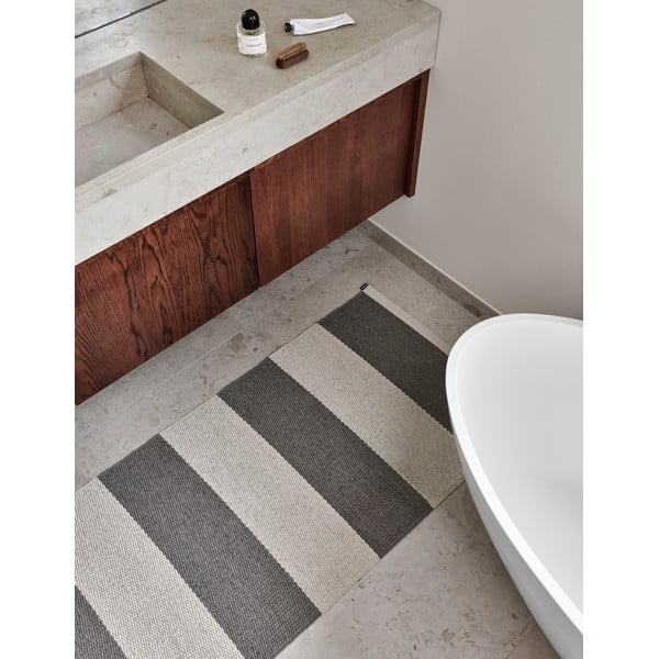 Antracito spalvos/kreminės spalvos lauko kilimas 70x300 cm Bob Charcoal Linen – Pappelina-image-4