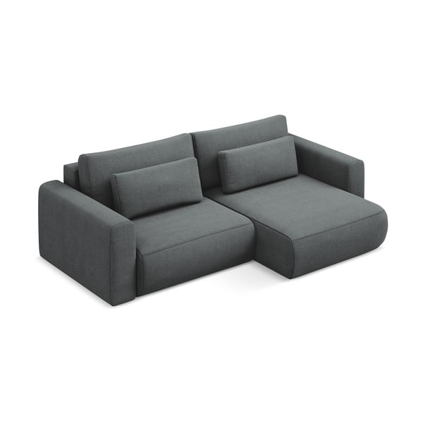 Tamsiai pilkos spalvos sulankstoma/su sandėliavimo vieta kampinė sofa (su dešiniuoju kampu/su gultu) Kapua – Makamii-image-4