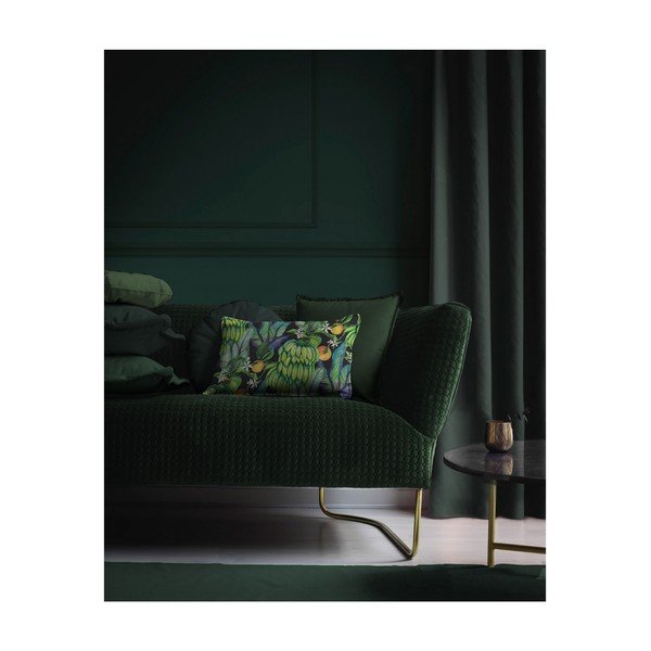 Apvali dekoratyvinė pagalvėlė su aksominiu užvalkalu Velvet Atelier tamsiai žalia, ⌀ 45 cm-image-1