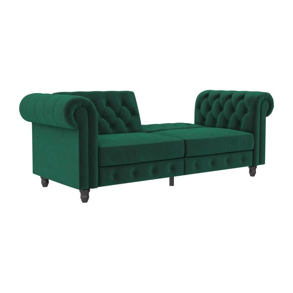 Iš velveto sulankstoma sofa tamsiai žalios spalvos 236 cm Felix – Støraa-image-1