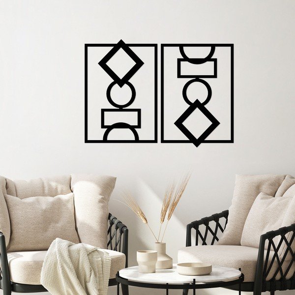 Iš metalo didelio formato sieninės dekoracijos 2 vnt. 42x57 cm – Wallity-image-1