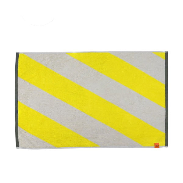 Iš organiškos medvilnės vonios kilimėlis geltonos spalvos 50x80 cm Diagonal – Mette Ditmer Denmark