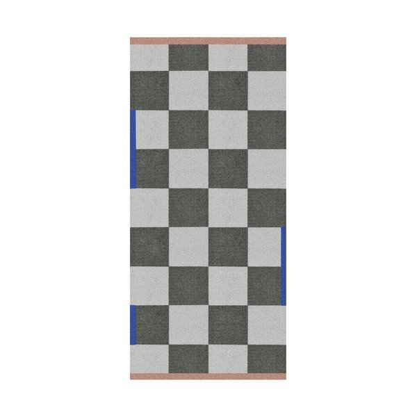 Skalbiamas tamsiai žalios spalvos/kreminės spalvos kilimas 70x150 cm Square – Mette Ditmer Denmark