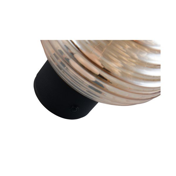 Gintarinės spalvos iš stiklo sieninė lempa LED USB ø 15,5 cm Earl – Reality-image-4