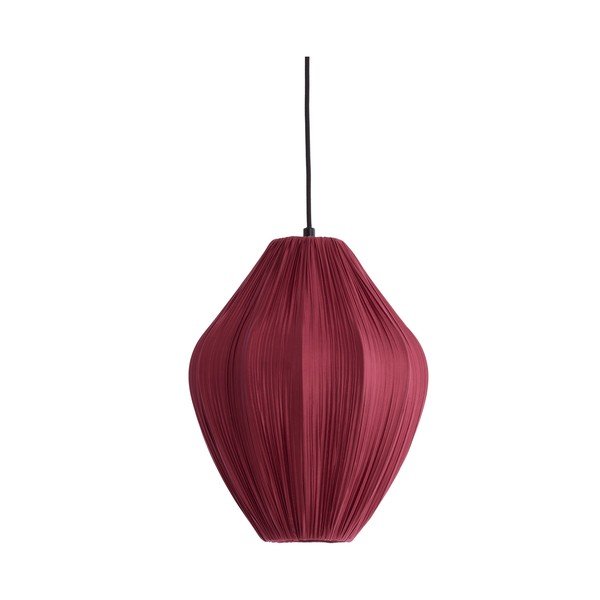 Bordo spalvos kabantis šviestuvas ø 12 cm su tekstiliniu gaubtu Verita – Light & Living
