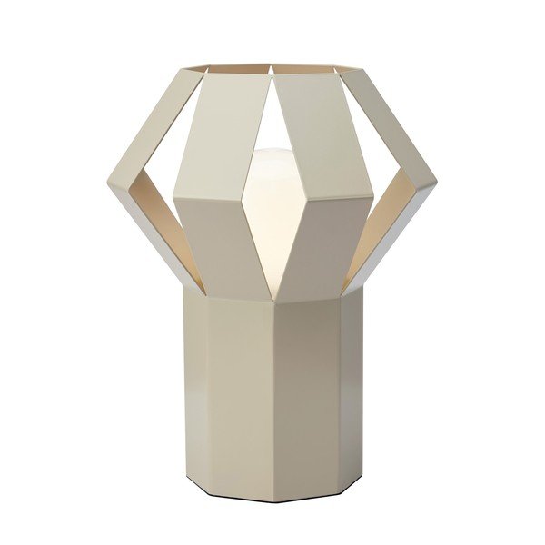 Smėlio spalvos iš metalo stalinis šviestuvas (aukštis 27 cm) su metaliniu gaubtu Octa – Markslöjd