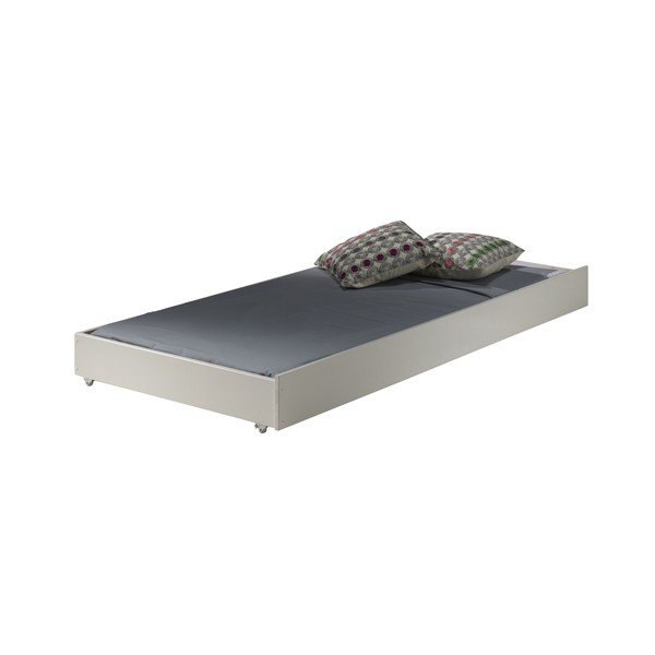 Dviauktė iš pušies masyvo vaikiška lova baltos spalvos su sandėliavimo vieta 90x200 cm SCOTT – Vipack-image-3