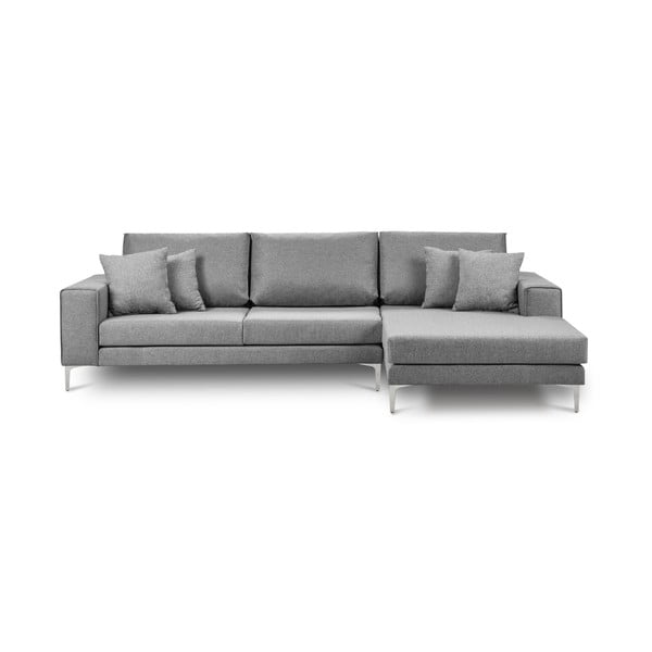 "Cosmopolitan Design Cartegena" pilka kampinė sofa, dešinysis kampas