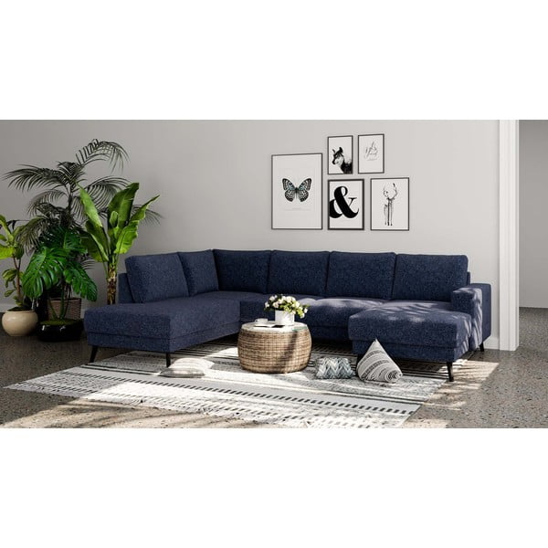 Kampinė sofa tamsiai mėlynos spalvos (su kairiuoju kampu) Fynn – Ghado-image-1