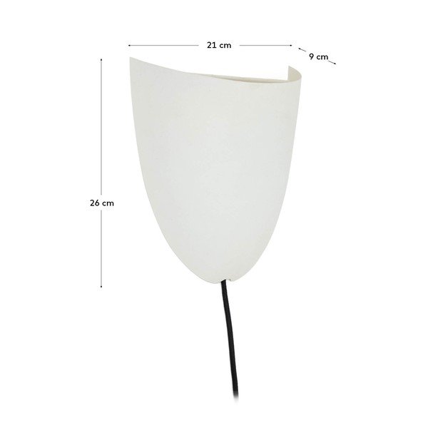 Baltos spalvos sieninė lempa su kištuku Nibla – Kave Home-image-4