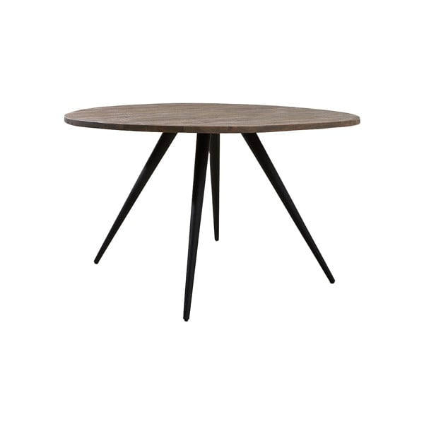 Apvalios formos valgomojo stalas juodos spalvos/tamsiai rudos spalvos su akacijos stalviršiu ø 120 cm Turi – Light & Living
