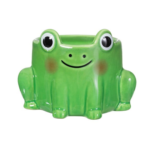 Iš molio gėlių vazono dangtelis Frog – Sass & Belle