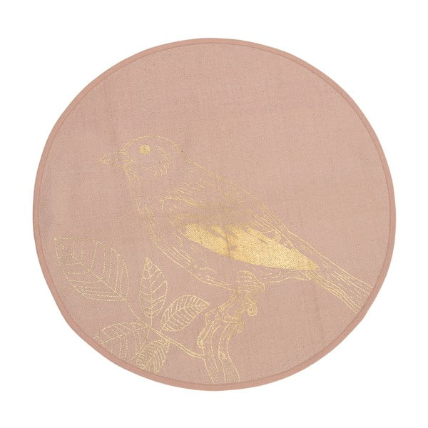 Rožinis medvilninis kilimas Bloomingville Birdie, ⌀ 90 cm
