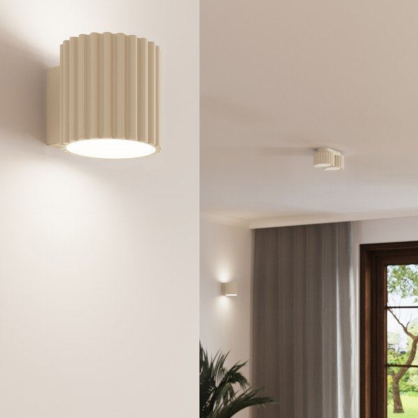Smėlio spalvos iš metalo taškinis šviestuvas ø 10 cm Zora – Sollux-image-3