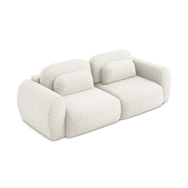 Smėlio spalvos iš kordinio velveto sulankstoma/su sandėliavimo vieta sofa 266 cm Kini – Makamii-image-4