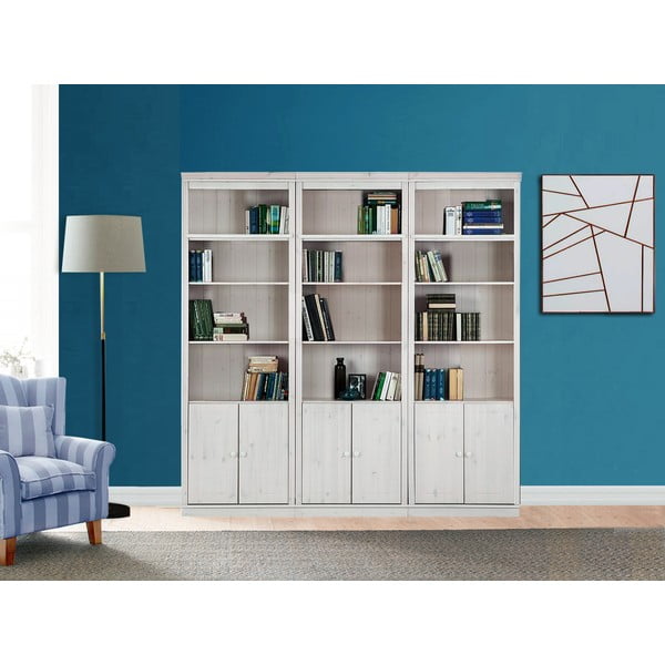 Iš pušies masyvo knygų spinta  baltos spalvos 222x223 cm Anita – Støraa-image-2