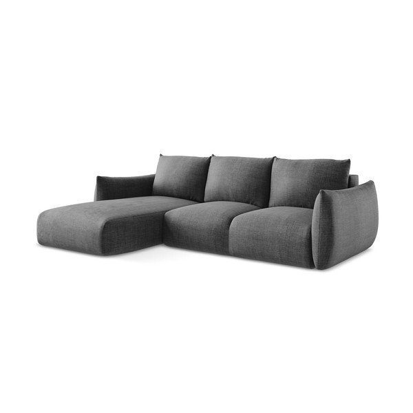 Tamsiai pilkos spalvos sulankstoma kampinė sofa (su kairiuoju kampu/su gultu) Leila – Makamii-image-3
