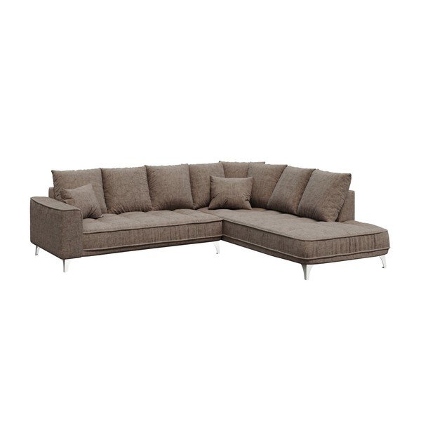 Tamsios smėlio spalvos kampinė sofa Devichy Chloe, dešinysis kampas, 288 cm-image-2