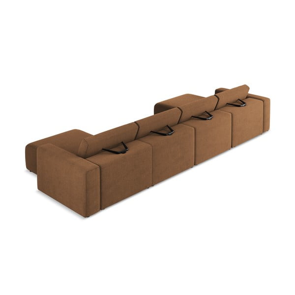Rudos spalvos kampinė sofa Kalea – Makamii-image-3