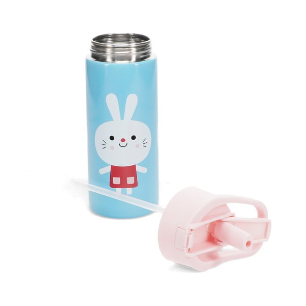 Šviesiai mėlynos spalvos iš nerūdijančio plieno vaikiškas buteliukas 500 ml Lottie & Friends – Rex London-image-2