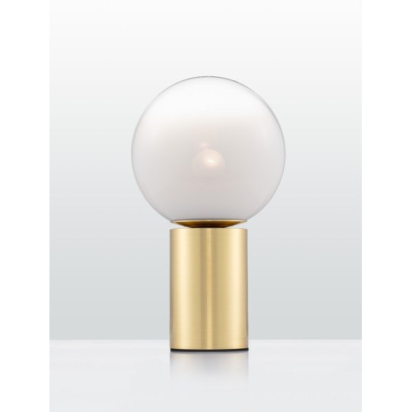 Baltos spalvos/auksinės spalvos iš stiklo stalinis šviestuvas (aukštis 35,5 cm) Vita – Nova Luce-image-4