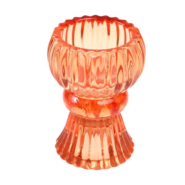 Žema oranžinio stiklo žvakidė - Rex London