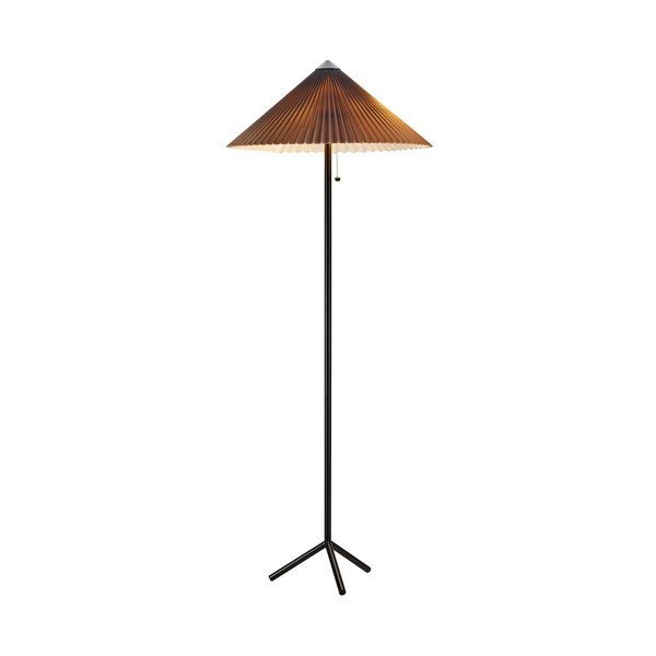 Pastatomas šviestuvas juodos spalvos/pilkos spalvos (aukštis 140 cm) su tekstiliniu gaubtu Plisado – Markslöjd
