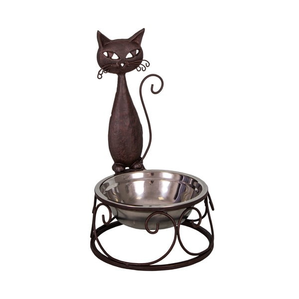 Kačių dubenėlis su dekoratyviniu dizainu "Antic Line Cat", aukštis 32 cm