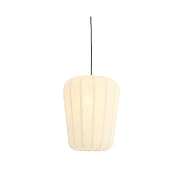 Baltos spalvos kabantis šviestuvas ø 10 cm su tekstiliniu gaubtu Bibury – Light & Living-image-1