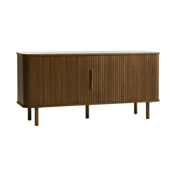 Žema šoninė spintelė rudos spalvos iš ąžuolo su stumdomomis durimis 76x160 cm Cavo – Unique Furniture-image-3