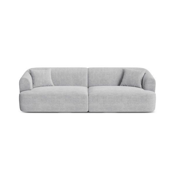 Šviesiai pilkos spalvos sofa iš kordinio velveto 255 cm Campi – Cosmopolitan Design