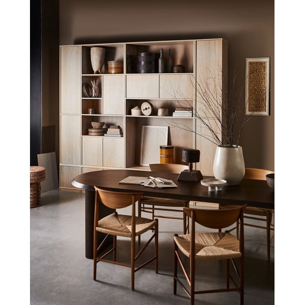 Modulinė knygų spinta natūralios spalvos iš ąžuolo 120x243 cm Modulair – vtwonen-image-3