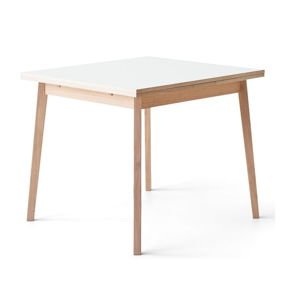 Išskleidžiamas valgomojo stalas su baltu stalviršiu Hammel Single, 90 x 90 cm